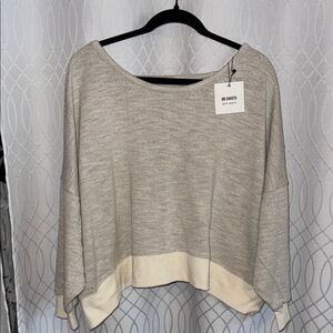 BB Dakota Gray and Cream Knit Sweater